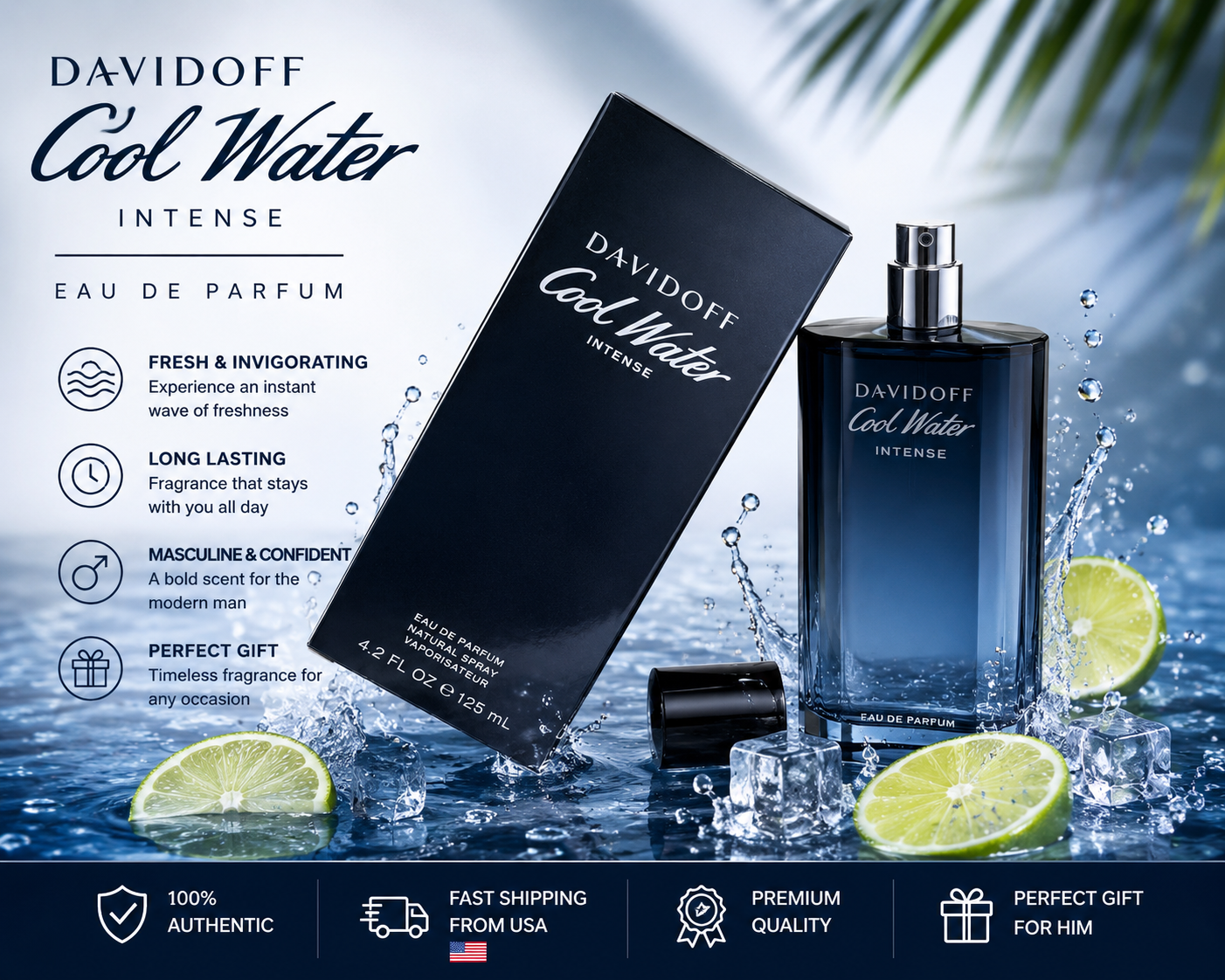 Cool Water Intense Style Men's – обзор и цена Perfume Fragrance Blue