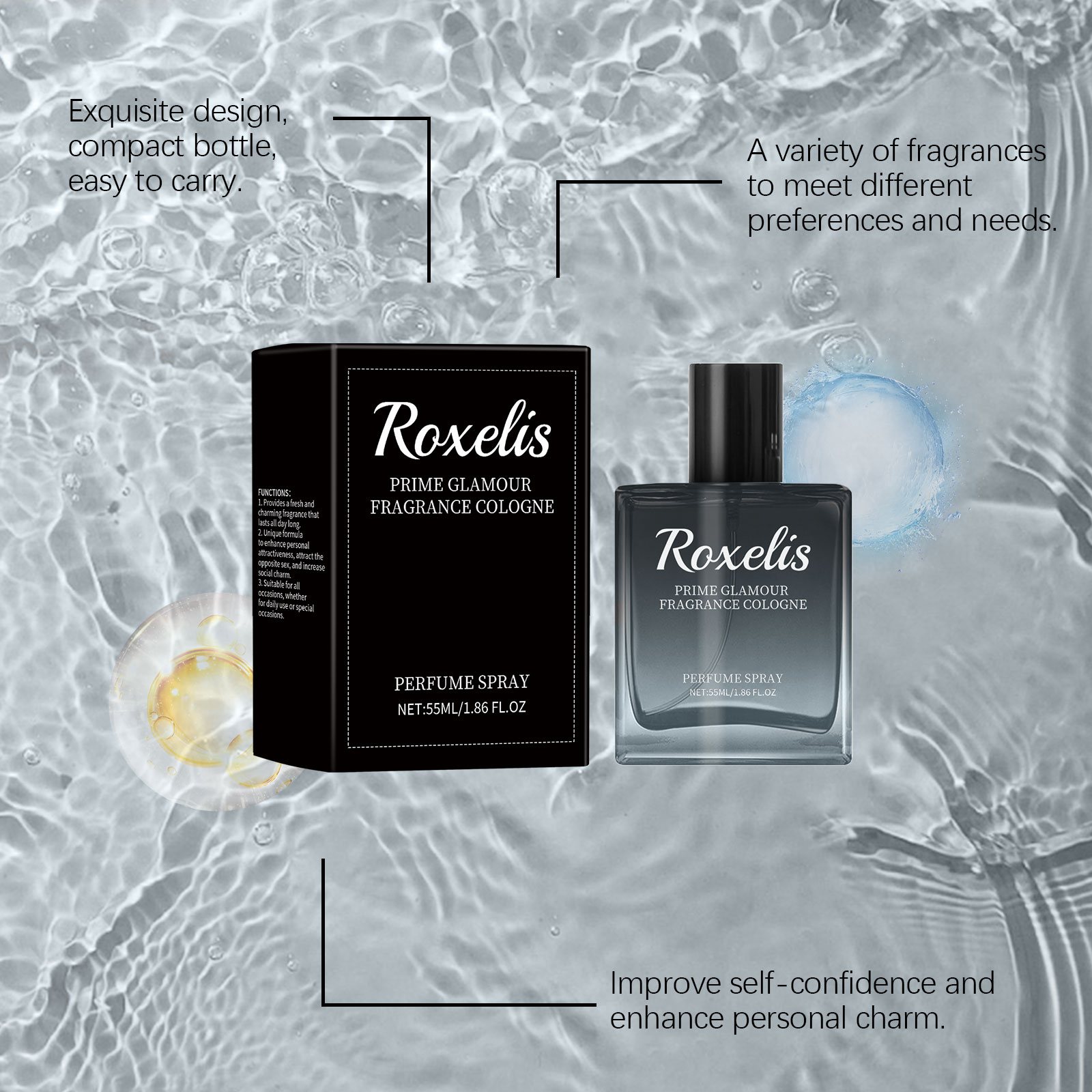 ROXELIS 55ml Men's Cologne Lig – обзор и цена Perfume Fragrance Blue