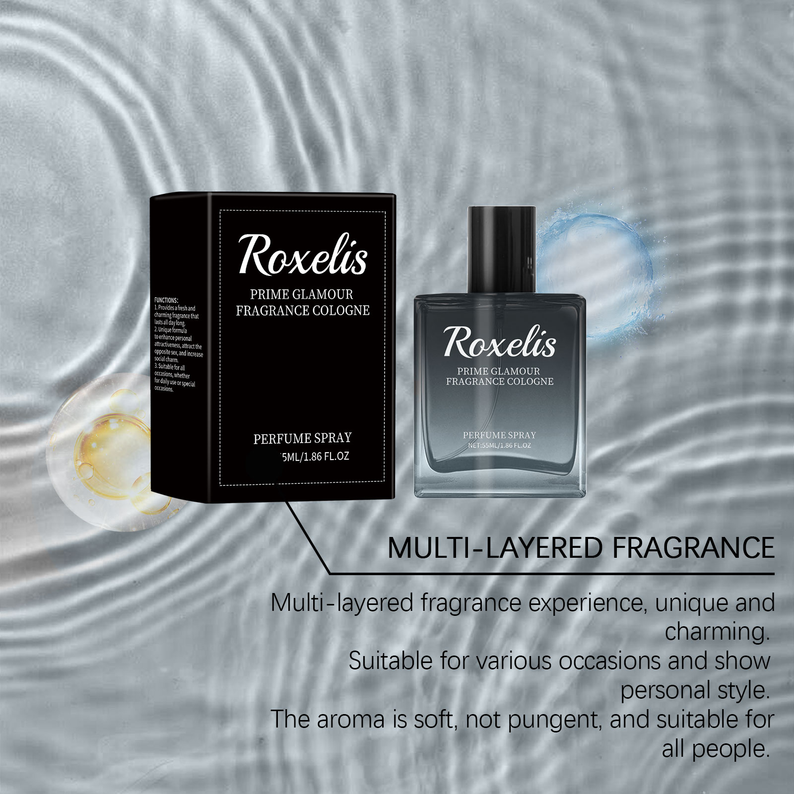 ROXELIS 55ml Men's Cologne Lig – обзор и цена Perfume Fragrance Blue